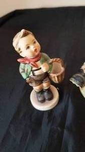 Collection of 3 Vintage Goebel Hummel Figurines  Boy with Basket, Hiking Boy, Boy with Flower Hat