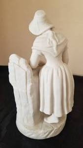 Antique Victorian Parian Bisque Statue  Young Lady Holding a Pitcher