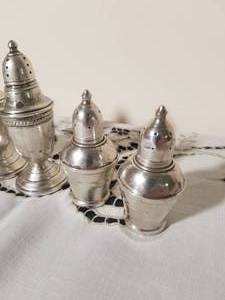 Sterling Silver Collection of Three Salt & Pepper Shakers
