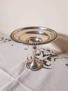 Rogers Sterling Silver Compote Candy Dish with Pierced Rim