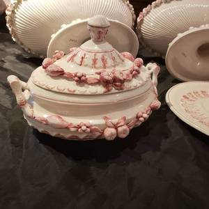 Lovely Italian Ceramicware Red and White Serving Pieces