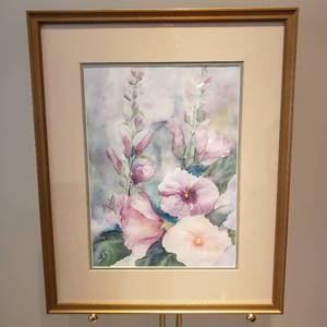 Pastel Floral Watercolor Art signed Helenmary Kasper