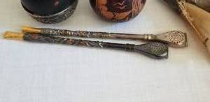 Brombilla 925 & 800 Sterling Alpaca Straws with 800 Capped Gourds