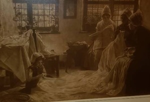 Beautifully Framed Traditional Print  Dutch Lace Makers