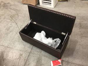 Nathaniel Home Bonded Leather Storage Ottoman 91018BD-63B