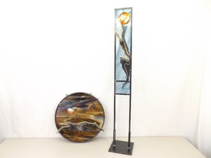 lot 25 image: Minnesota Artists Pedersen Metal Design Glass and Metal Sculptures