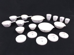 lot 46 image: Large Lot of RARE 1800s Coors Porcelain Crucibles Lab Apothecary 