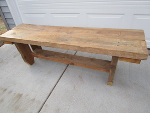Rustic White Pine bench, 57.5Lx14....