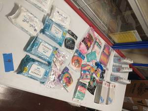 lot 9 image: LOT OF HAND SANITZER, WIPS, MASKS AND GLOVES