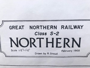 lot 276 image: Large Vintage GREAT NORTHERN Railway Train Blueprint Sketch Print