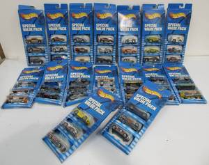 lot 73 image: Large Lot of HOT WHEELS Special Value 3-Packs