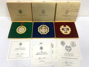 lot 88 image: 3 Mint in Box US MINT Christmas Ornaments wCoins