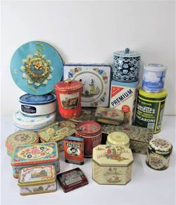 lot 71 image: Large Lot of Decorative Vintage Tins