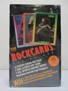 lot 56 image: Sealed Box of Vintage ROCK CARDS Rock & Roll Trading Cards