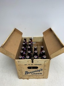 lot 181 image: Vintage BREUNIGS BEER Case wUnopened Bottles