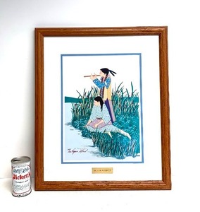 lot 45 image: Framed Signed Virginia Stroud Young Native American Girl Print