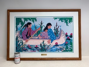 lot 44 image: Framed Signed Virginia Stroud Young Native American Girl Print