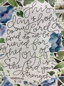 lot 46 image: GRACELACED Inspirational Canvas Wall Hanging By Ruth Chou Simons - Nehemiah 810