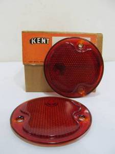 lot 113 image: Box of NOS Vintage Kent Red Glass Tail Lamp Lenses
