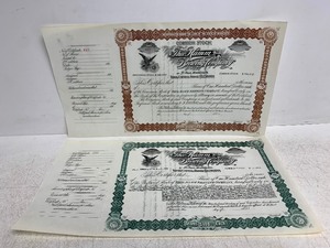 lot 183 image: Original Antique THEO HAMM Brewing Company 1890s Common & Preferred Stock Certificates