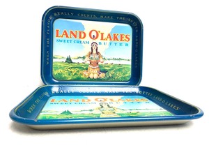 lot 188 image: Pair of LAND O LAKES Metal Advertising Tray