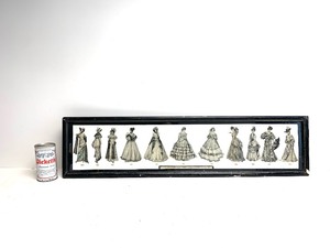 lot 193 image: Antique 1904 Framed Victorian Fashion Artwork