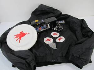 lot 151 image: Group of MOBIL Oil Advertising Items & Jacket