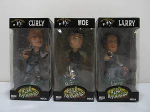 lot 162 image: Larger Size THREE STOOGES Head Knockers Bobbleheads