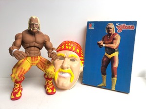 lot 52 image: Sealed Vintage HULK HOGAN Puzzle Mask & Larger Action Figure