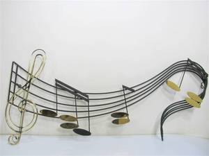 lot 209 image: Large Signed C. JERE Metal Musical Note Wall Sculpture