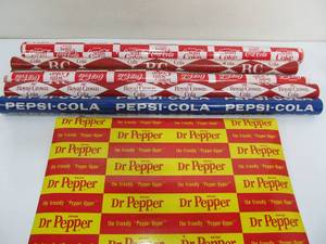 lot 214 image: Lot of Vintage 1960s Soda Advertising Store Display Shelf Liners