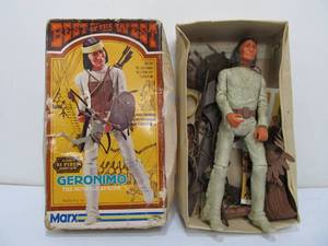 lot 222 image: Vintage Marx Johnny West GERONIMO Action Figure wBox & Many Accessories 