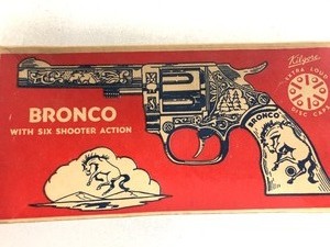 lot 317 image: Vintage Kilgore BRONCO Western 6-Shooter Cap Gun wOriginal Box