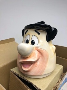 lot 319 image: New In Box Set of 2 FLINTSTONES Ceramic Cookie Jars