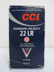 lot 234 image: Full Box of CCI 22 LR Ammo - 500 Count
