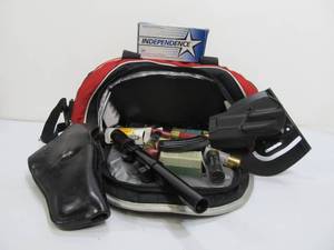 lot 237 image: Travel Bag w Assorted Ammo Gun Items Holsters etc