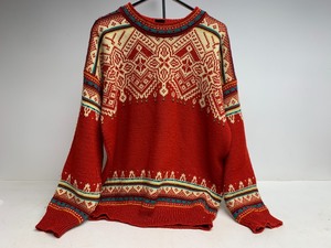 lot 330 image: DALE OF NORWAY Red Pullover Wool Sweater - Size L