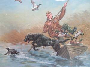 lot 336 image: William Bill Koelpin Signed Limited Edition 563800 Mans Best Friend Hunting Lithograph