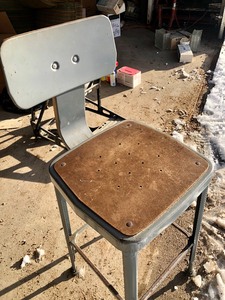 lot 31 image: Vintage Equipto Steel Industrial Stool Chair