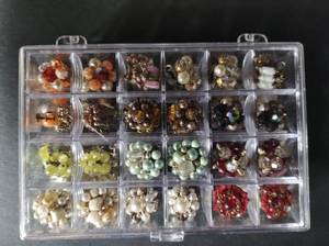 Two-Tiered Jewelry Case with Vintage Earrings