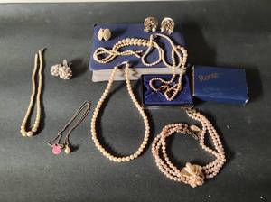 Collection of Synthetic Pearl Strands and Earrings