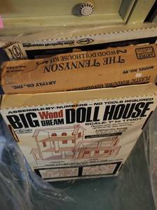 Collection of Vintage Doll Houses and Furniture