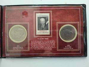 Eisenhower Dollar Coins And Stamp