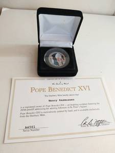 Pope Benedict XVI Kennedy Half Dollar With Certificate Of Authenticity
