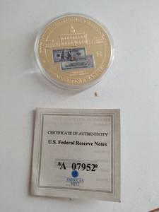 2014 24K Gold Layered Copper Proof Quality $100 Banknote Coin