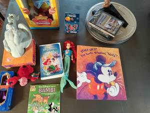 Collection of Disney Items and Movies