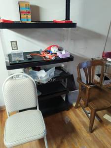 Contents of Shelf, Vintage Chair, Bar Cart, and Dcor