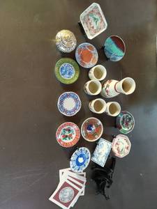 Collection of Miniature Plates and Sake Set