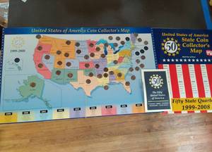 US State Quarter Map with Quarters