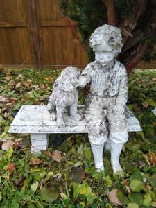 Boy on Bench Lawn Dcor